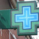 Croce Farmacia con Corona Esterna Graphic90 Blu e Verde