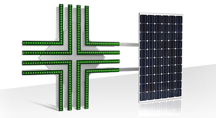 Croce LED fotovoltaico